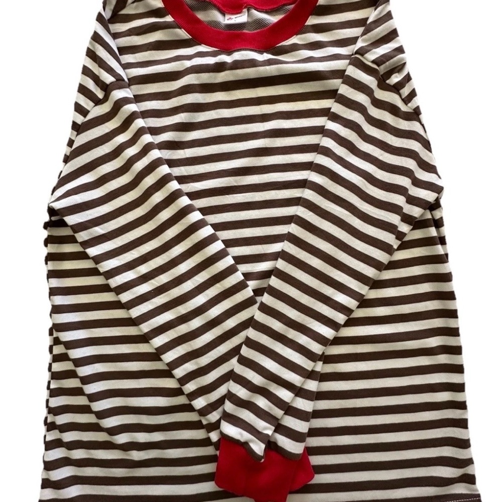 Count Of Three Long Sleeve Crew Neck Tee L Striped Knit Tops - Picture 5 of 5